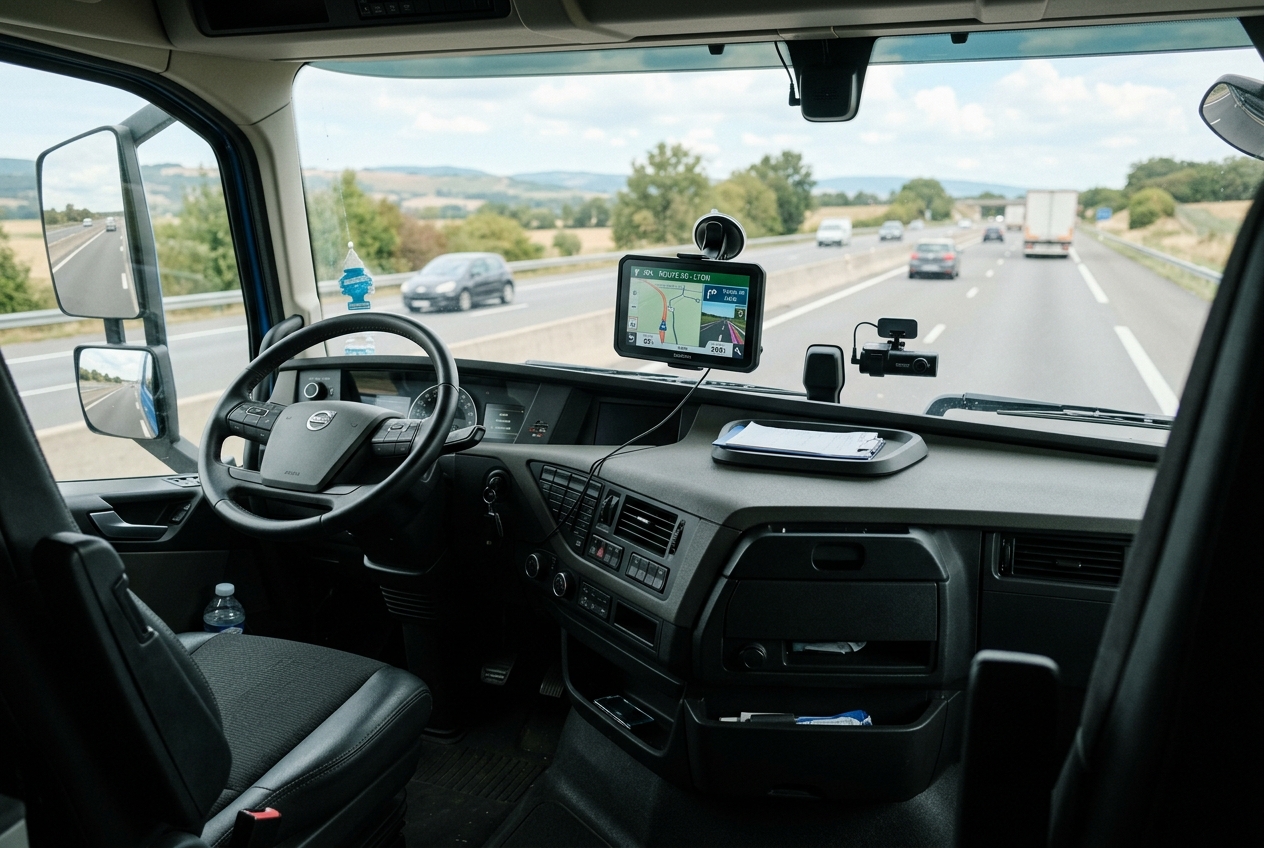 Nawigacja GPS dla ciężarówek, rejestrator jazdy i akcesoria poprawiające bezpieczeństwo – zdjęcie ilustrujące artykuł „Prezent dla Kierowcy Tira - znajdź i